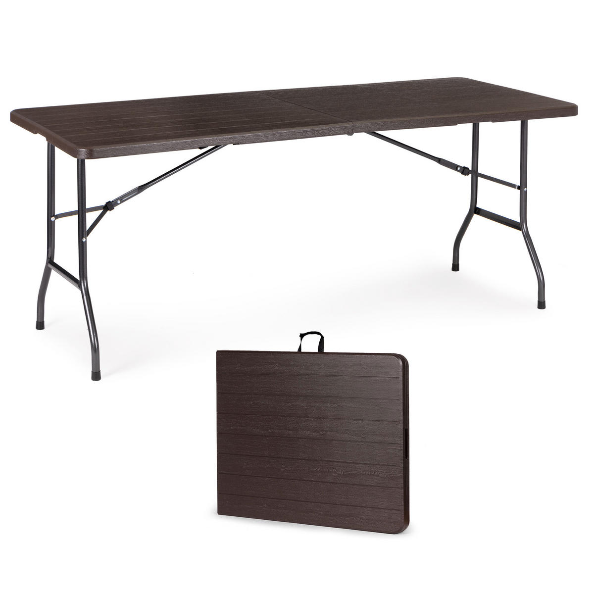 GARTENTISCH klappbar 180 x 75 cm - Braun, Kunststoff (180/75/74cm) - Mat-Haus