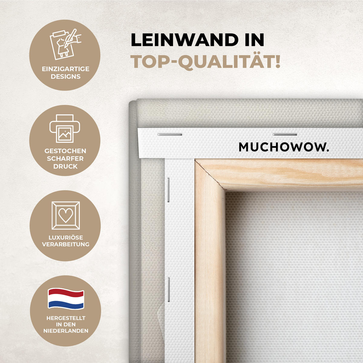 LEINWANDBILD Blume - Beige - Farbe - Schatten Wanddeko Schlafzimmer 60x90 cm - Creme, Textil (60/90cm) - MuchoWow