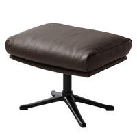 POLSTERHOCKER mit Kreuzfuß - Dunkelbraun/Schwarz, Leder/Metall (51/37/41cm) - home24