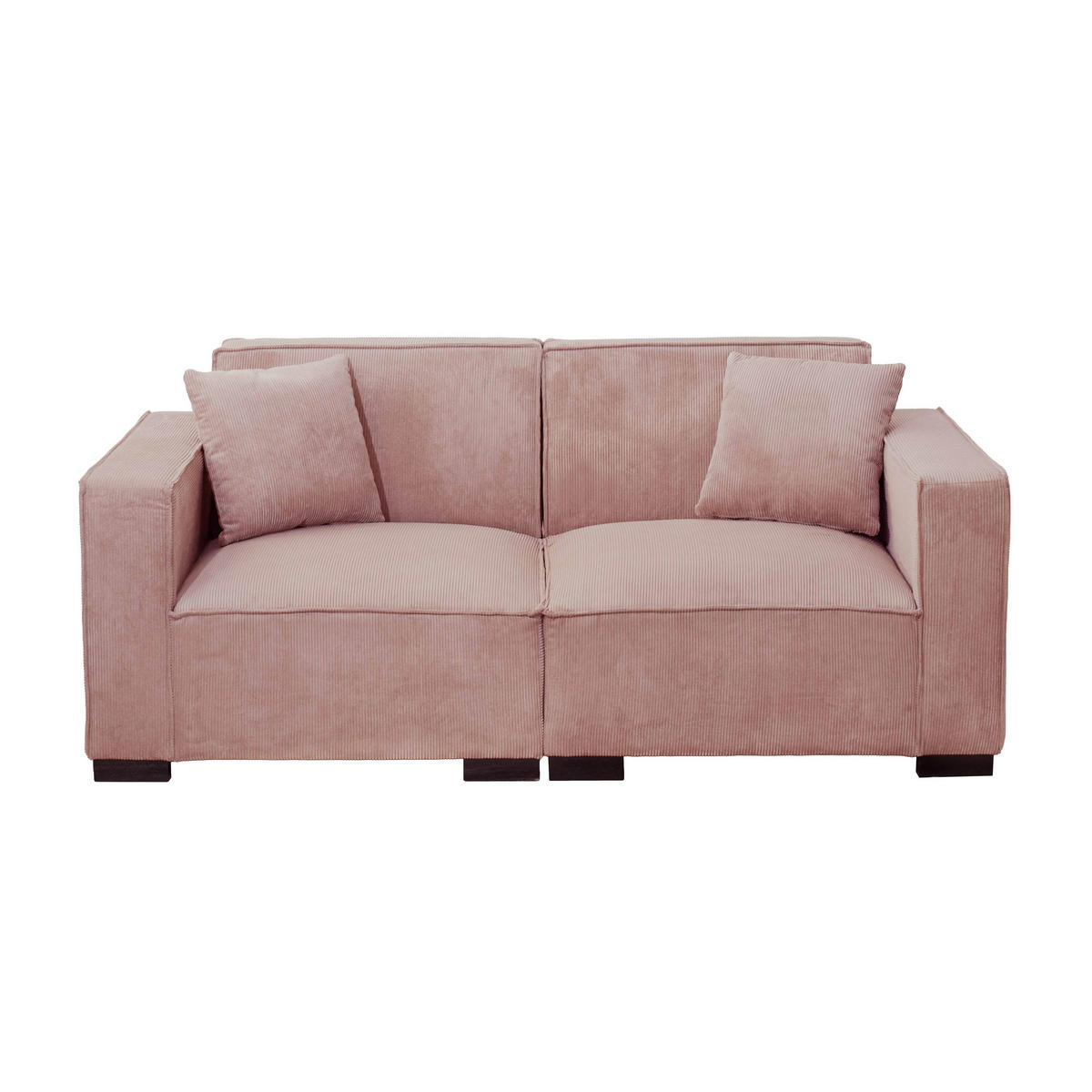 SOFA 2-Stizer, Rosa - Pink, Holz/Textil (180/76/90cm) - Oviala
