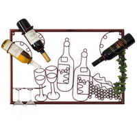 WEINREGAL für die Wand aus Metall 65 cm 91975 - Braun, Metall (64/45/10cm) - DanDiBo