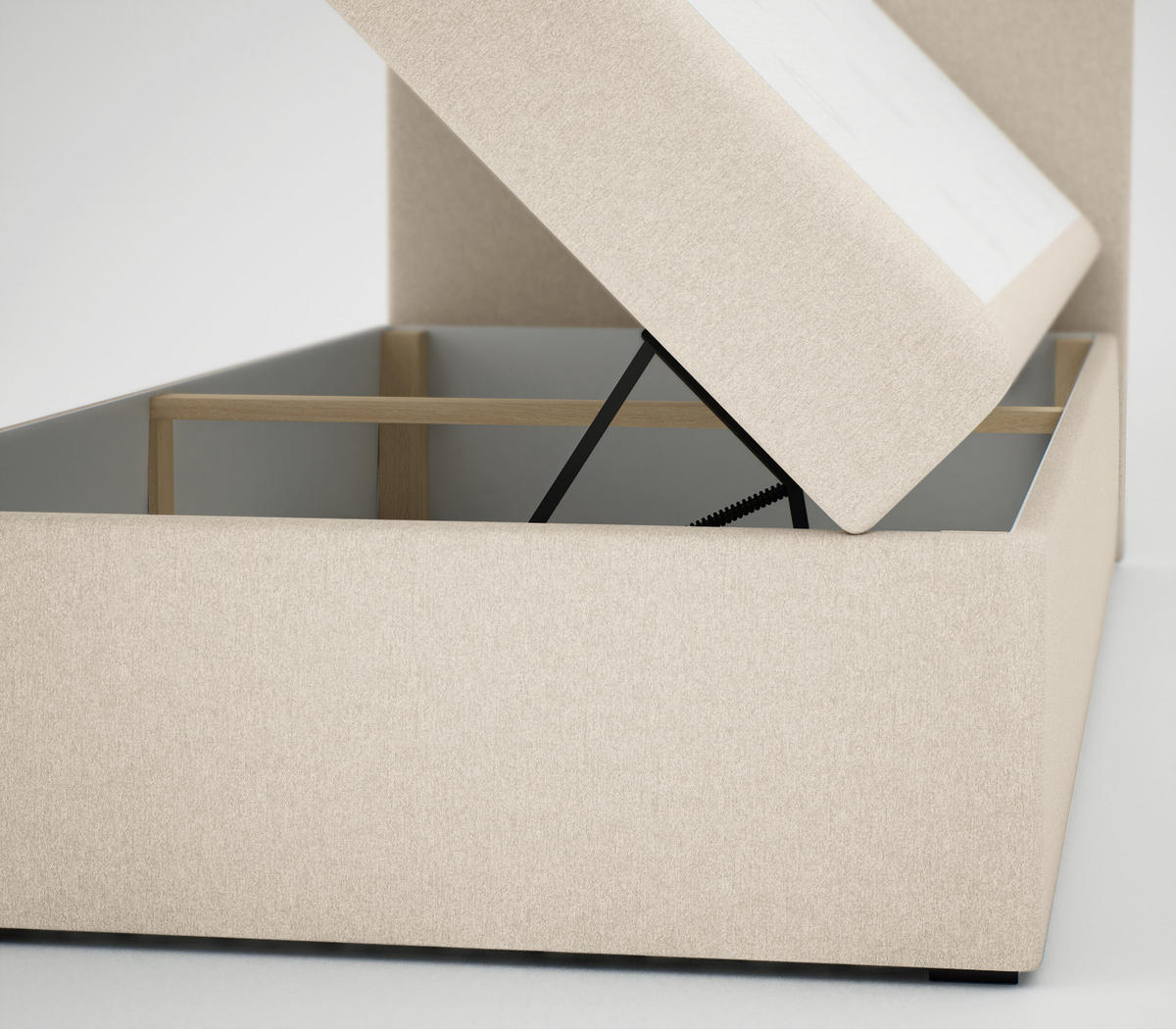 BOXBETT Verdig Mini Basic 90x200 Beige Links - Beige, Holz (90/200cm) - Fedve