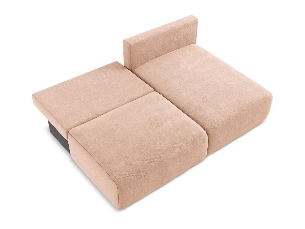 ECKSOFA mit Schlaffunktion rechts Chenille Stoff Pink - Pink/Koralle, Kunststoff/Textil (210/149cm) - Makamii