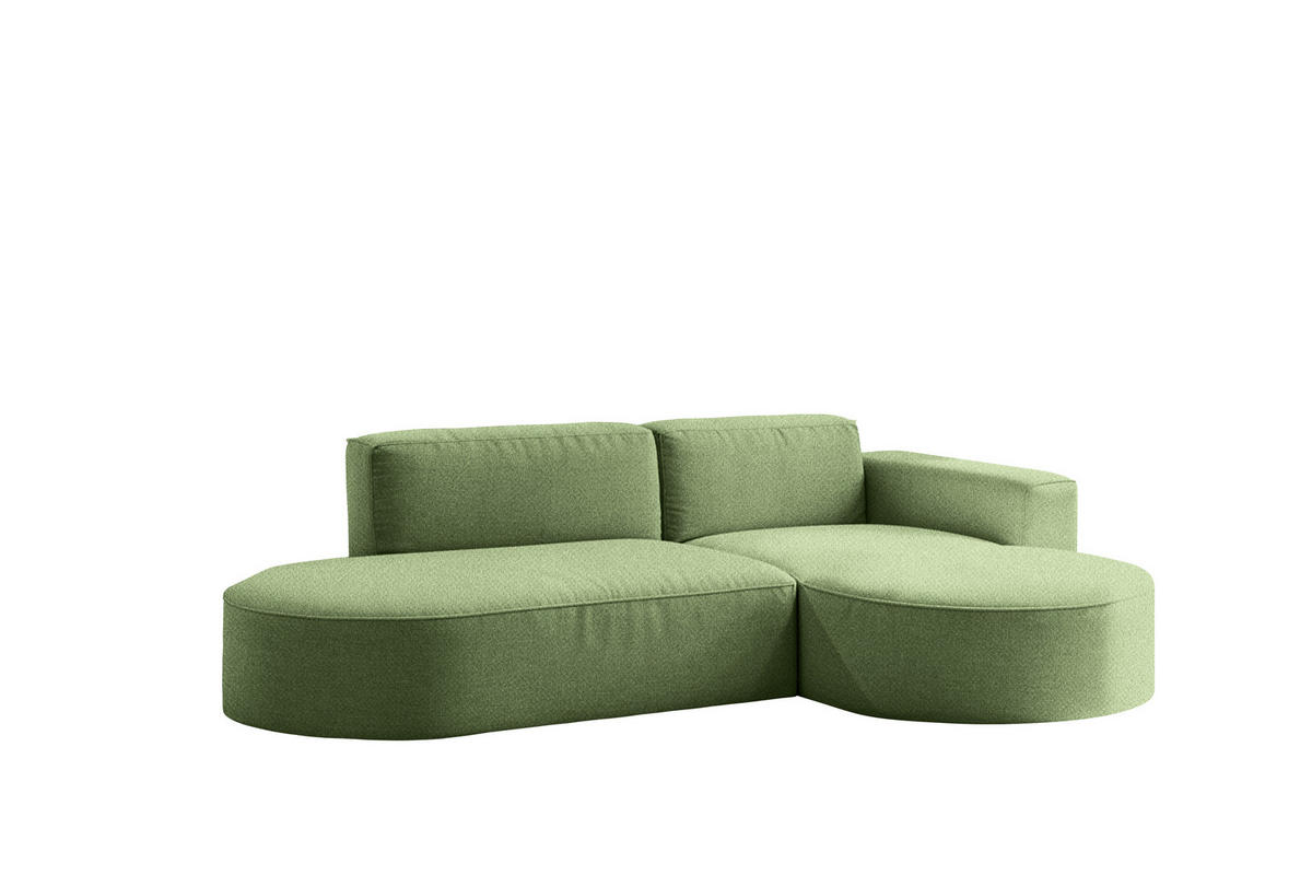 ECKSOFA Modena Studio Falten, Stoff Alpine, Grün Rechts - Grün, Holz (236/165cm) - Kaiser Möbel