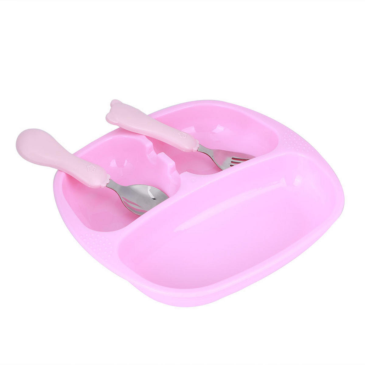 BESTECK-SET 2-teiliges Baby-Besteck–Löffel und Gabel - Rosa, Metall