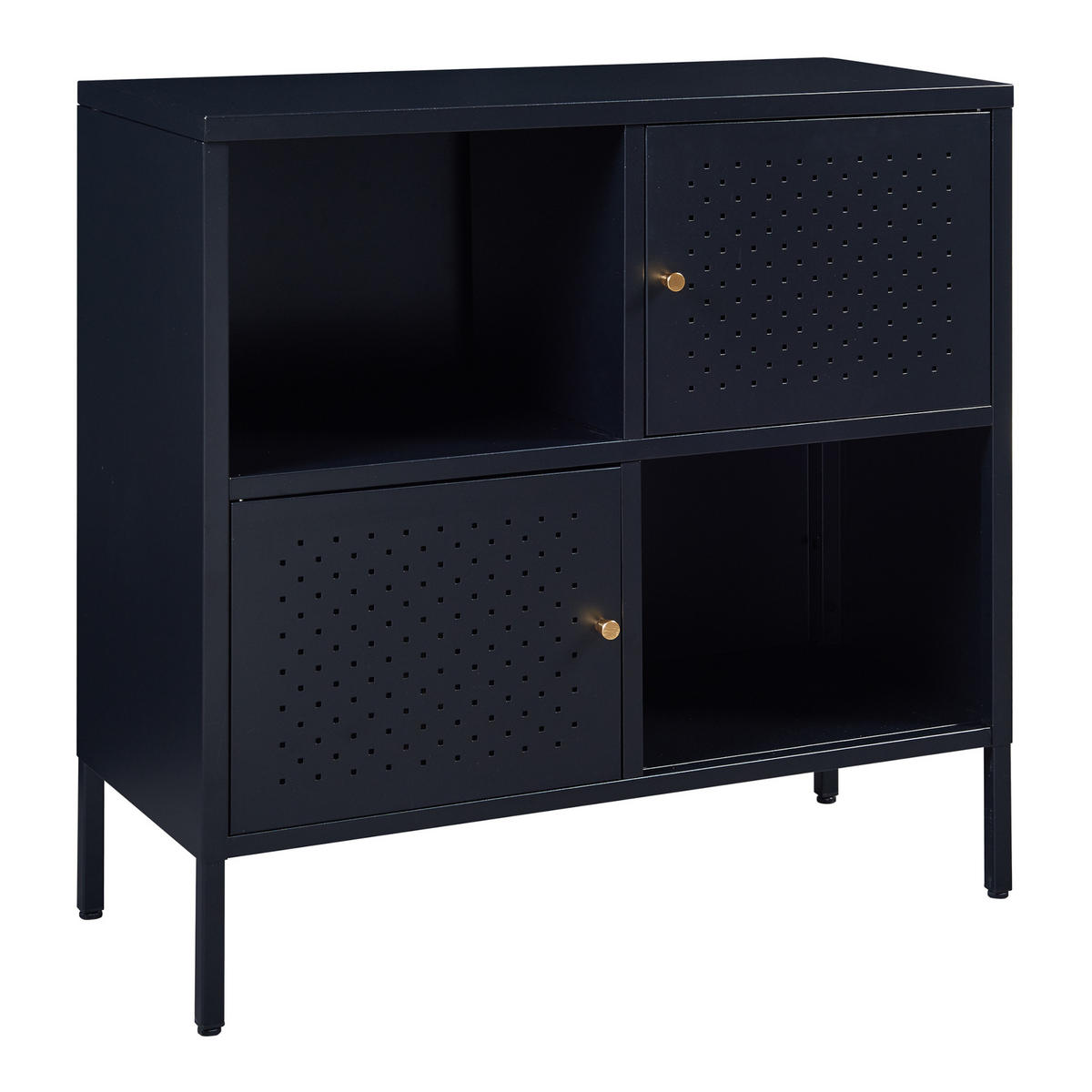SIDEBOARD Janakkala - Schwarz, Metall (80/80/35cm) - [en.casa]