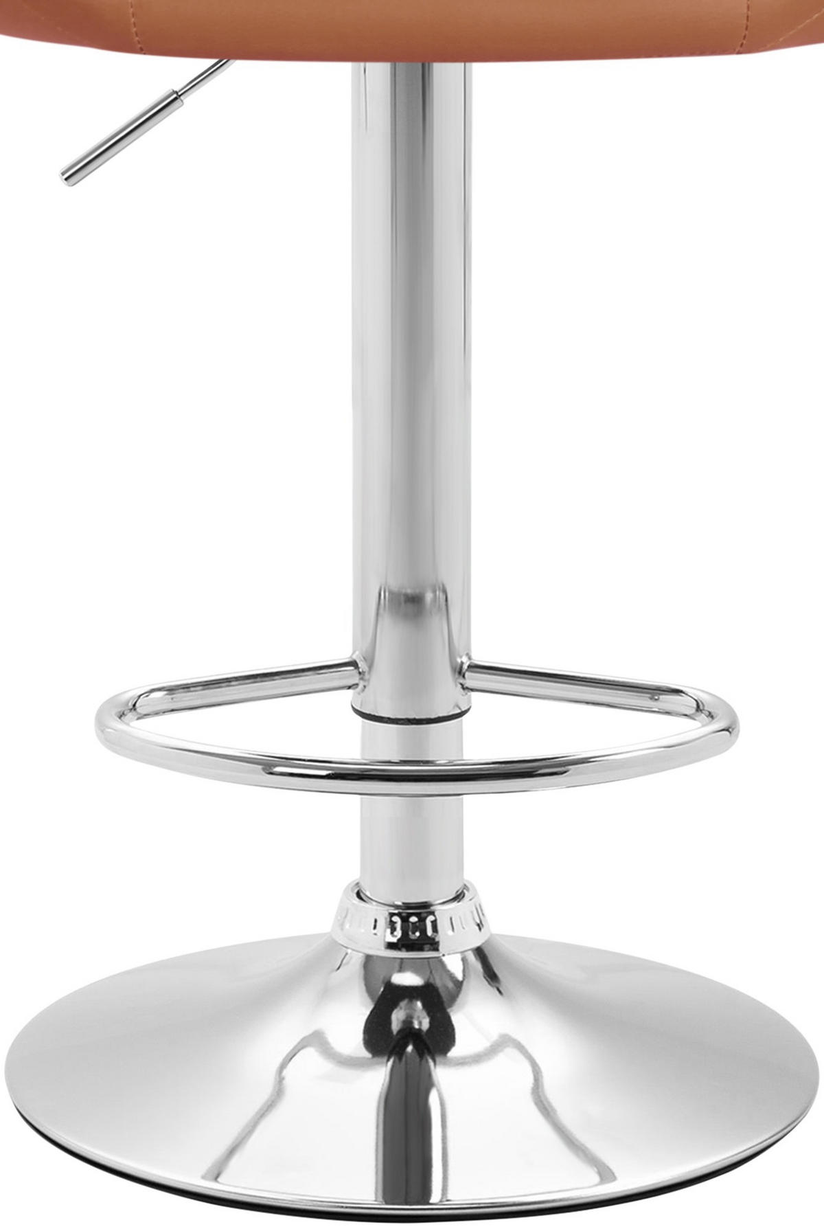 BARHOCKER Lederlook hellbraun - Hellbraun/Chromfarben, Textil/Metall (55/86/51cm) - CLP