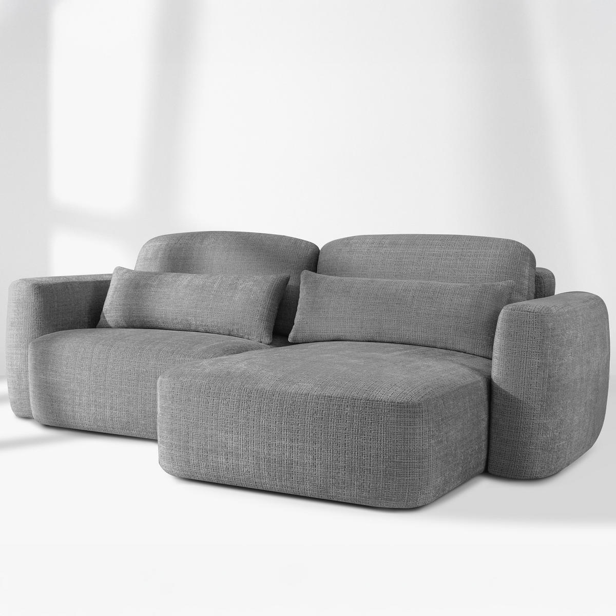 SITZGARNITUR ELOSA - Dunkelgrau, Holz/Textil (245/85/165cm) - KONSIMO®