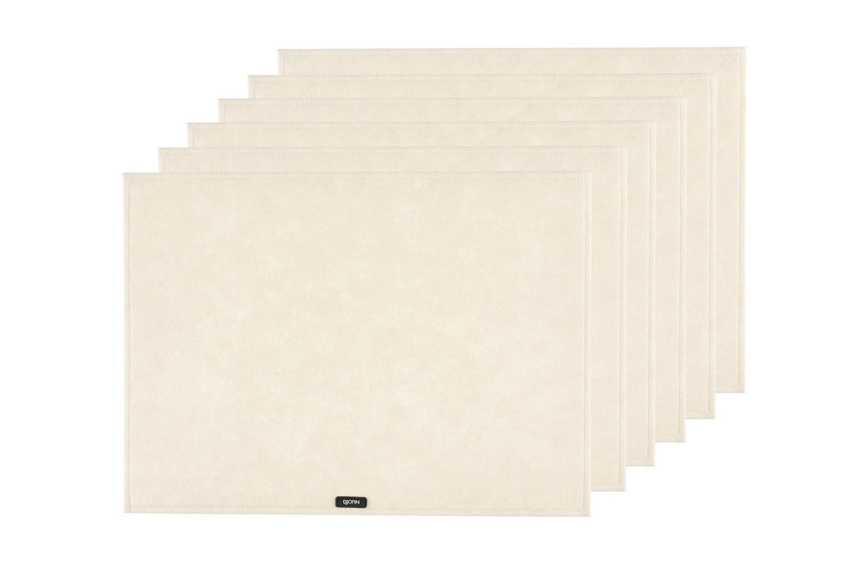 TISCHSET - 6er-Set - Recycelter Filz in Beige - Beige, Textil (33/45cm) - Björn
