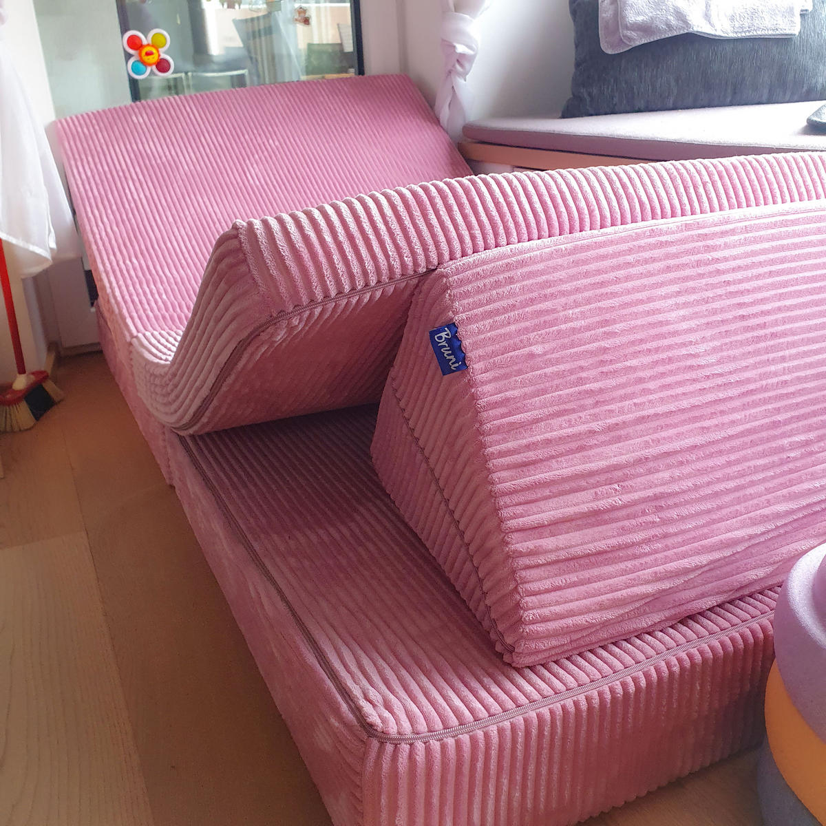 SPIELSOFA pink – XXL-Sofa für Kinder - Pink, Textil (1680/560/840cm) - Bruni