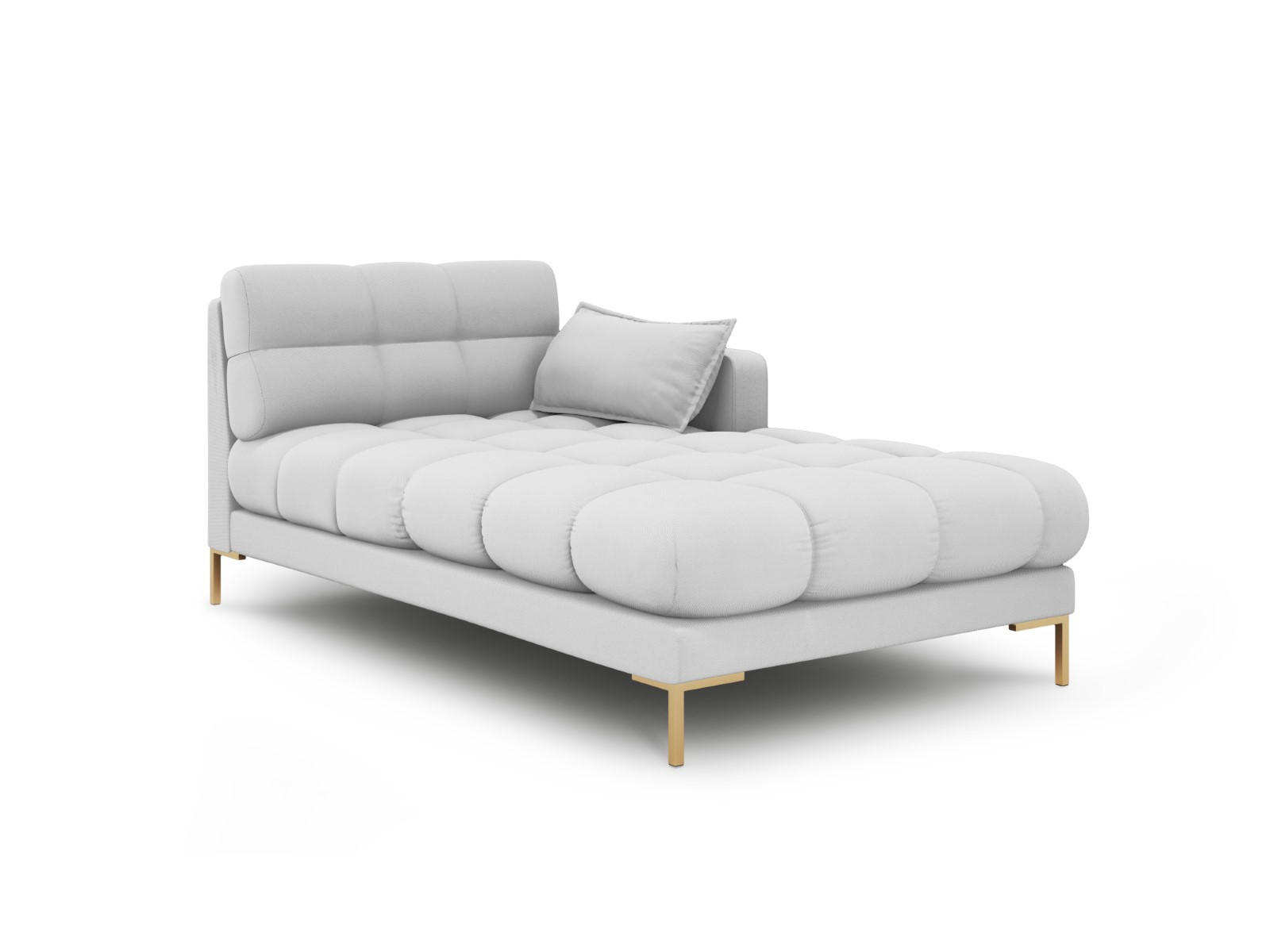 CHAISELONGUE rechts Mamaia aus strukturiertem Stoff hellgrau - Hellgrau, Textil (102/75/185cm) - Micadoni