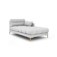 CHAISELONGUE rechts Mamaia aus strukturiertem Stoff hellgrau - Hellgrau, Textil (102/75/185cm) - Micadoni