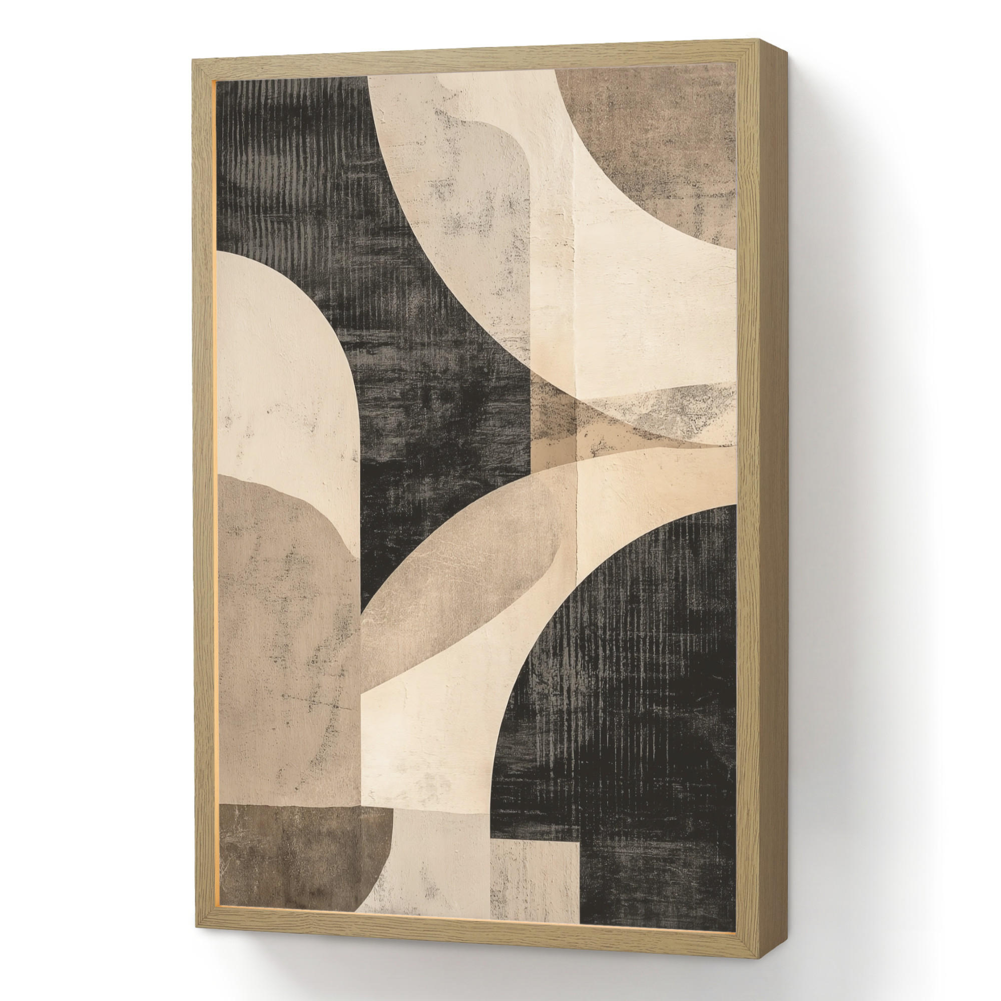 NÁSTĚNNÁ LAMPA S AKUMULÁTOREM Abstraktní - Tvary - Moderní - Béžová 40x60 cm - šedá, kompozitní dřevo (40/60/8cm) - OnlyWow