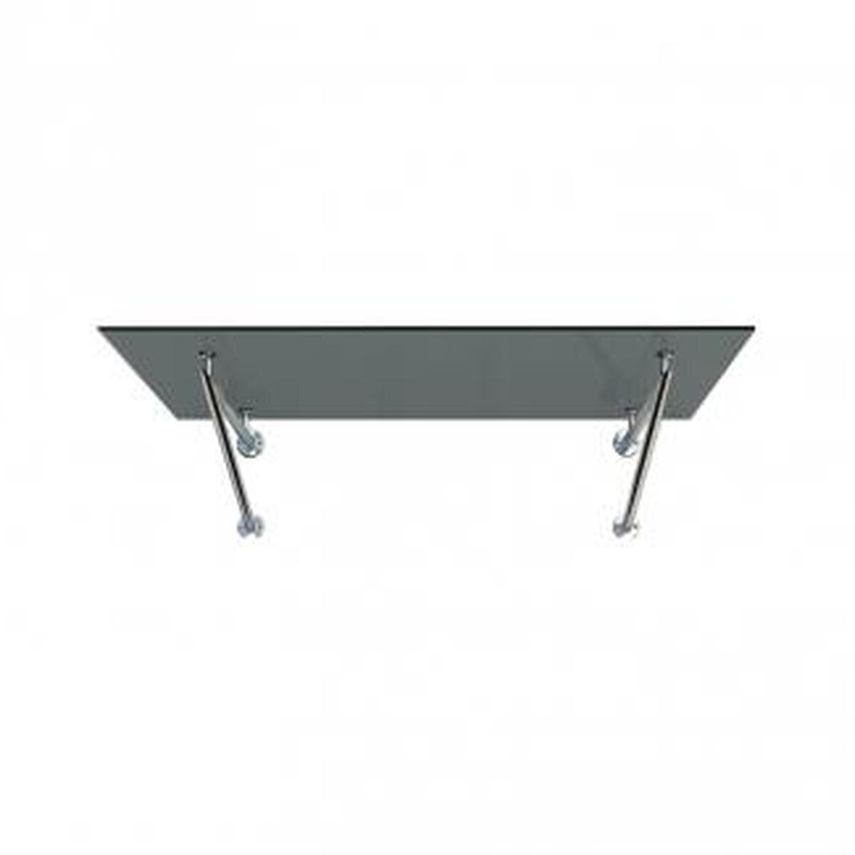 GLASVORDACH 120x90 cm Sicherheitsglas Edelstahl Grauglas V-Silber - Grau, Glas (120/1.31/90cm) -  Glaswerk Westfalen
