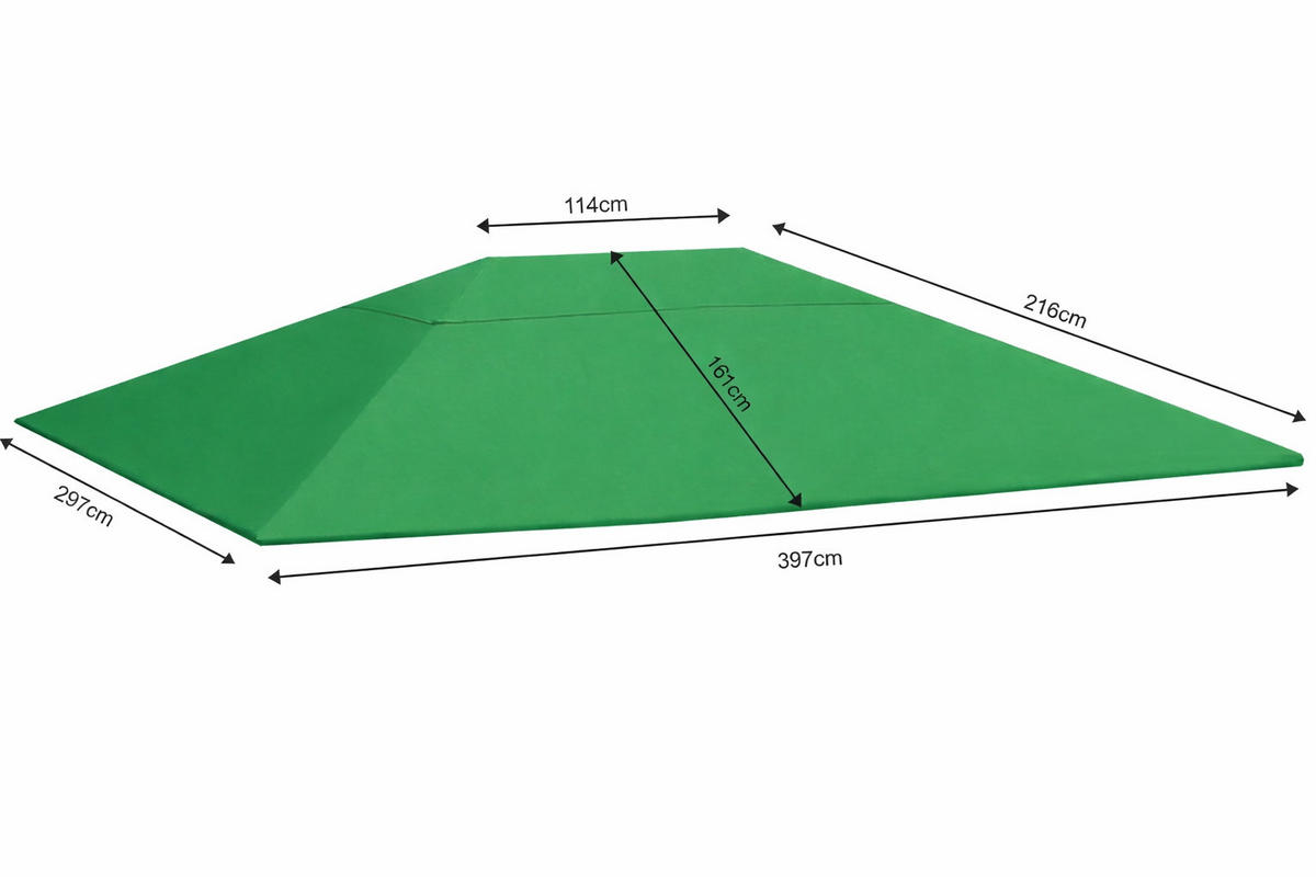 ERSATZDACH Pavillon 3/4 m Grün - Grün, Textil (297/1/397cm) - QUICK STAR