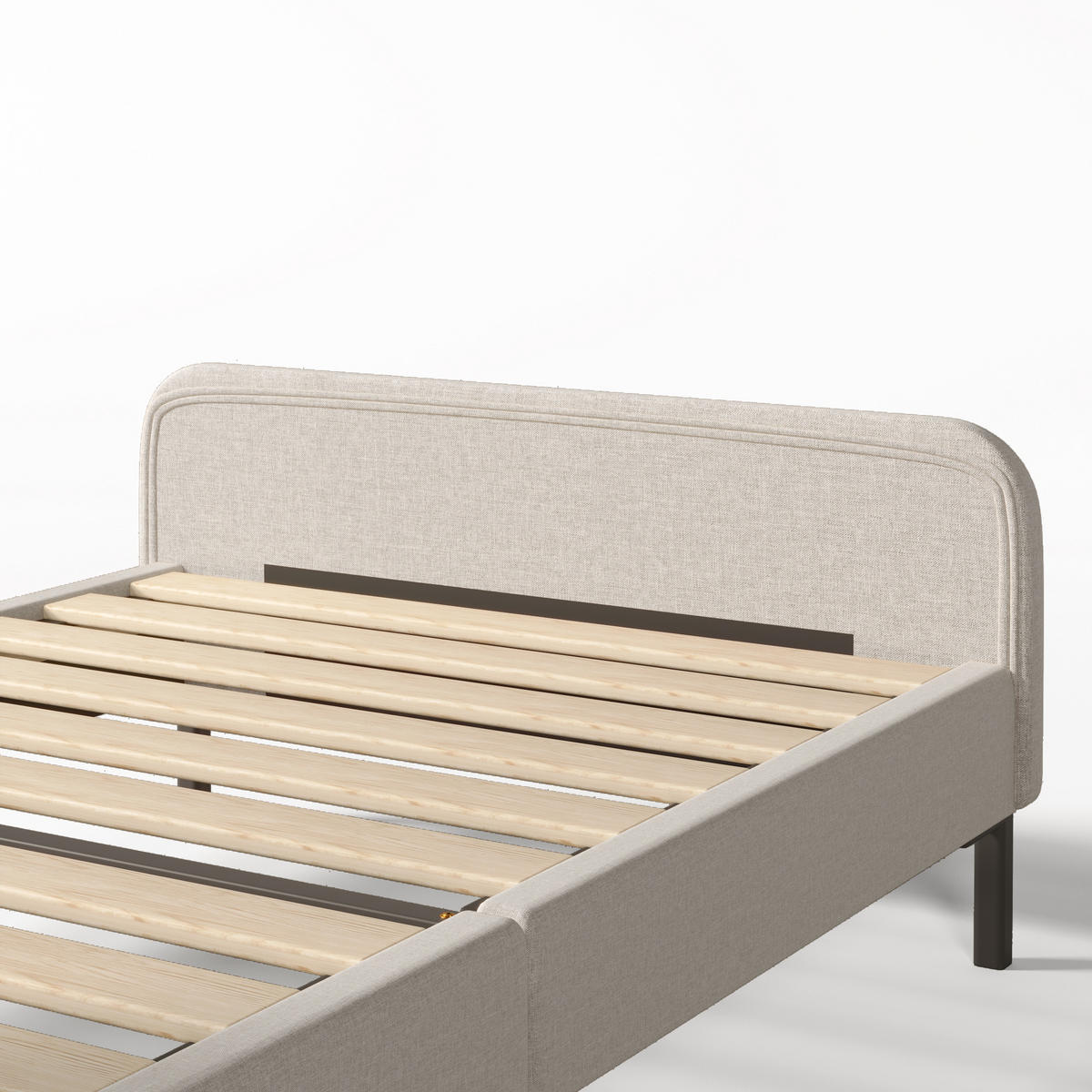 POLSTERBETT 90/190 cm mit verstellbarem Kopfteil, DE-41531, in Helles Beigegrau - Beige/Grau, Metall (90/190cm) - ComfortXL