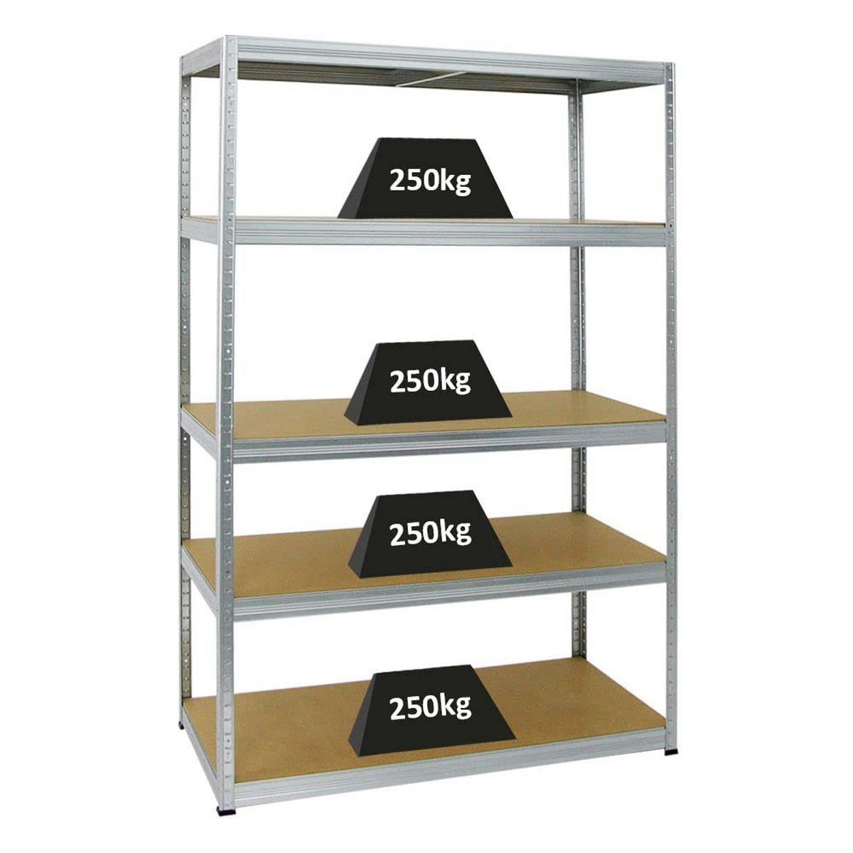 SCHWERLASTREGAL Big Elephant M 180x120x60 cm Fachlast 250 kg Verzinkt - Silberfarben, Metall (120/180/60cm) - PROREGAL