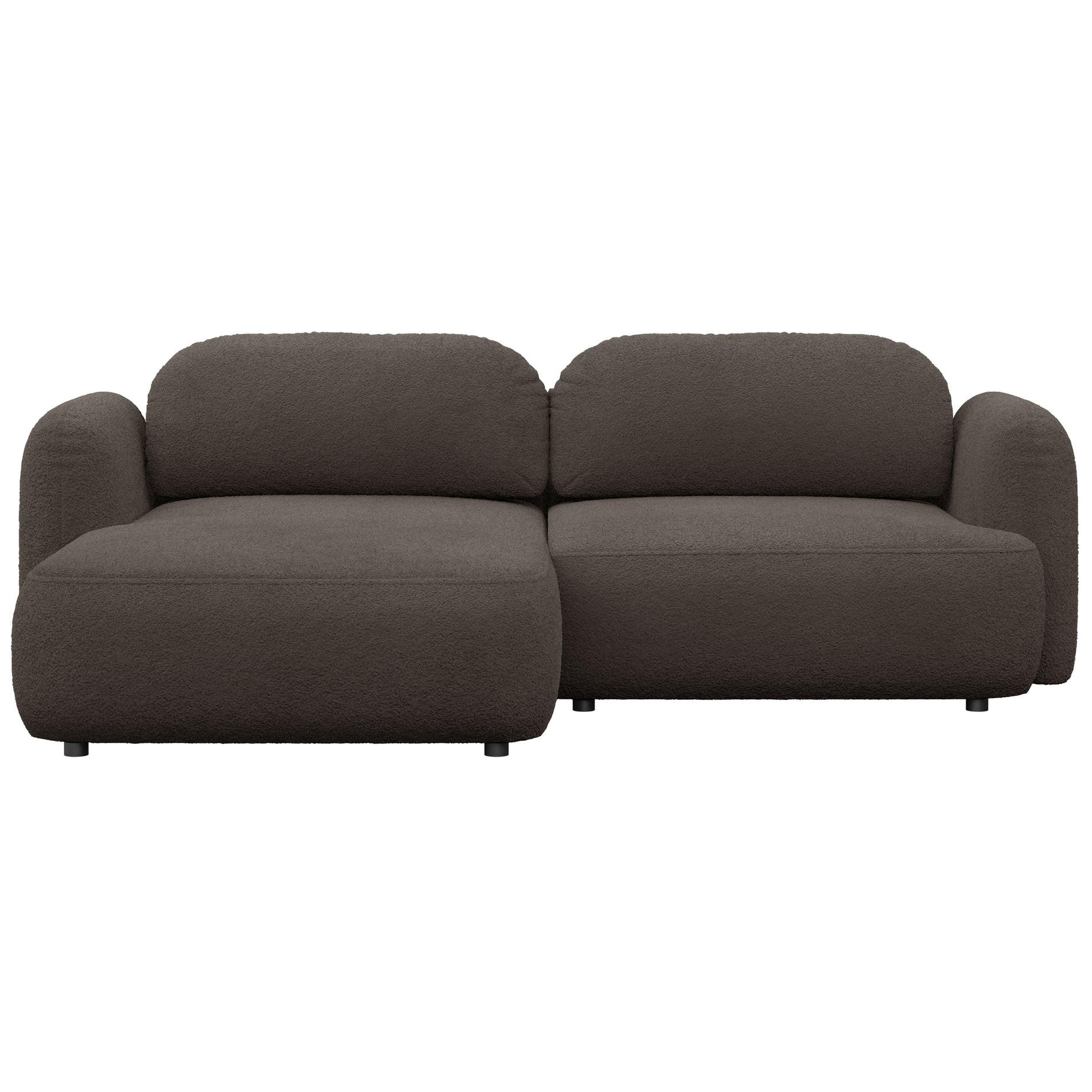 ROHOVÁ pohovka Tvoya, hnědé bouclé - černá/hnědá, textil/plast (267/175cm) - Selsey