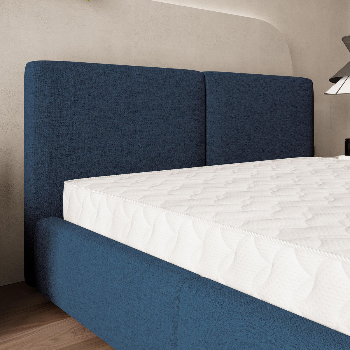 POLSTERBETT FELURO 160x200 cm mit Bettkästen - Blau - Blau, Holz (160/200cm) - MASSENO