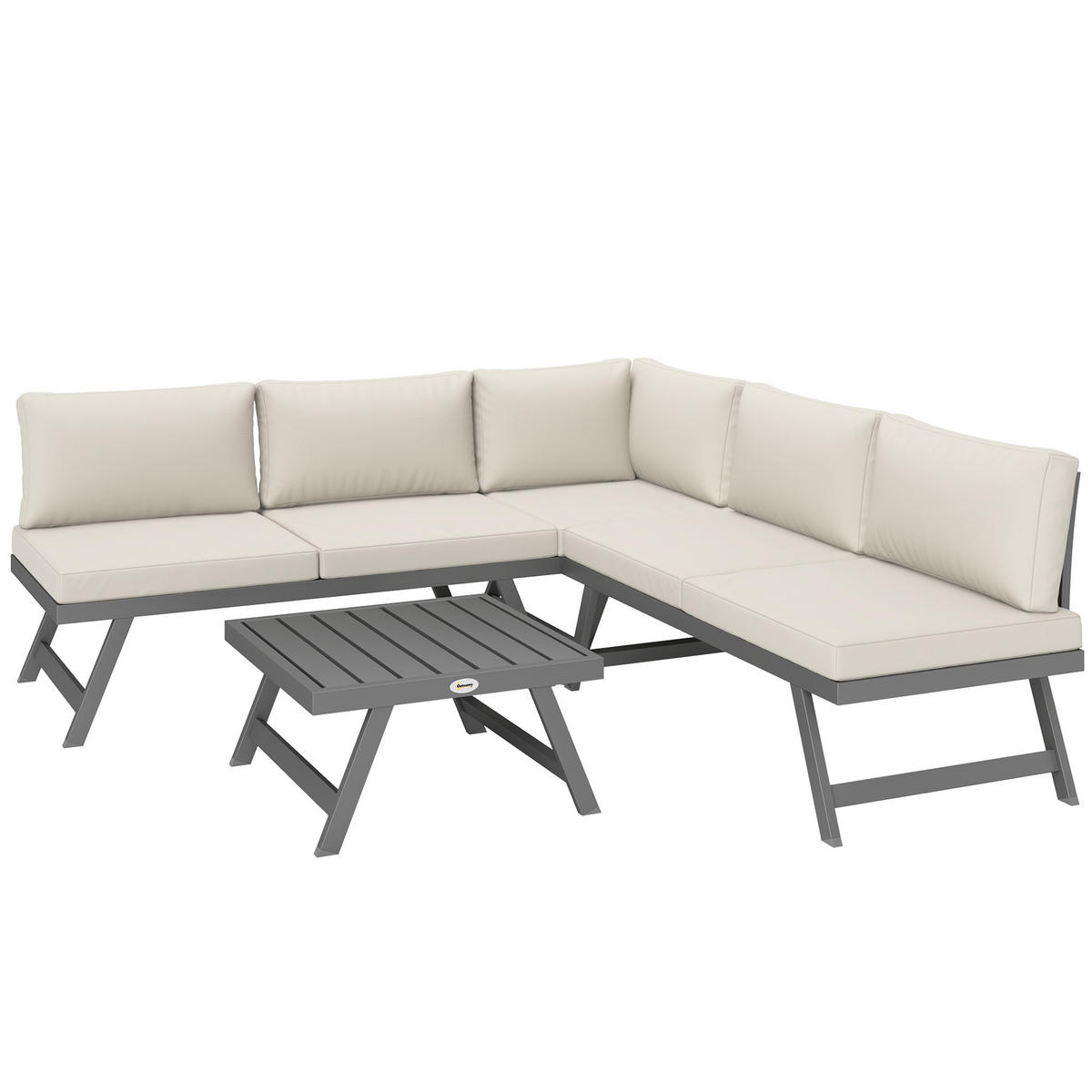 LOUNGEGARNITUR 4-teilig DE-13418 Grau/Beige - Beige, Textil - ComfortXL