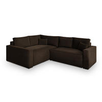 ROHOVÁ SEDAČKA ERONIS hnědá - šedá/hnědá, dřevo/textil (265/194cm) - MASSENO