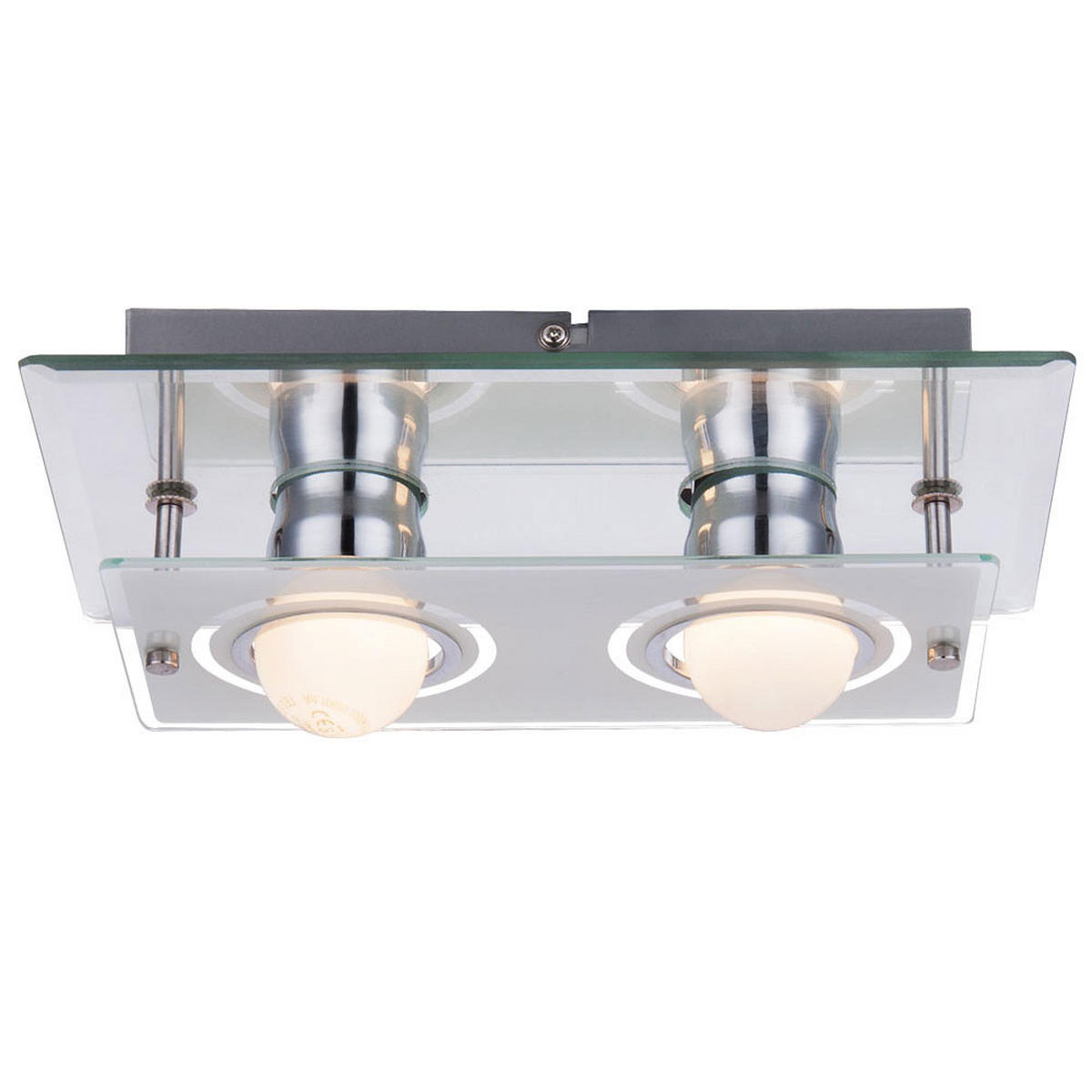 LED WANDLEUCHTE Metall Chrom Silber - Silberfarben, Glas (16/9/27cm)