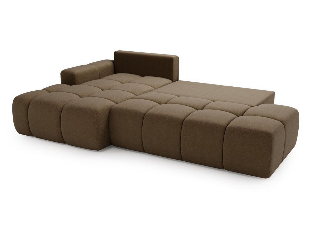 ECKSOFA Montero Bouclé-Stoff Braun Links - Braun, Holz/Textil (280/177cm) - Graingold