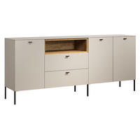 SIDEBOARD Kaschmir, Eiche 197 cm, Kommode mit Soft-Close - Kaschmir/Eichefarben, Holzwerkstoff/Metall (197/85/42cm) - Top.Furn
