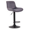 BARHOCKER Samt dunkelgrau - Dunkelgrau/Schwarz, Textil/Metall (50/86/50cm) - CLP