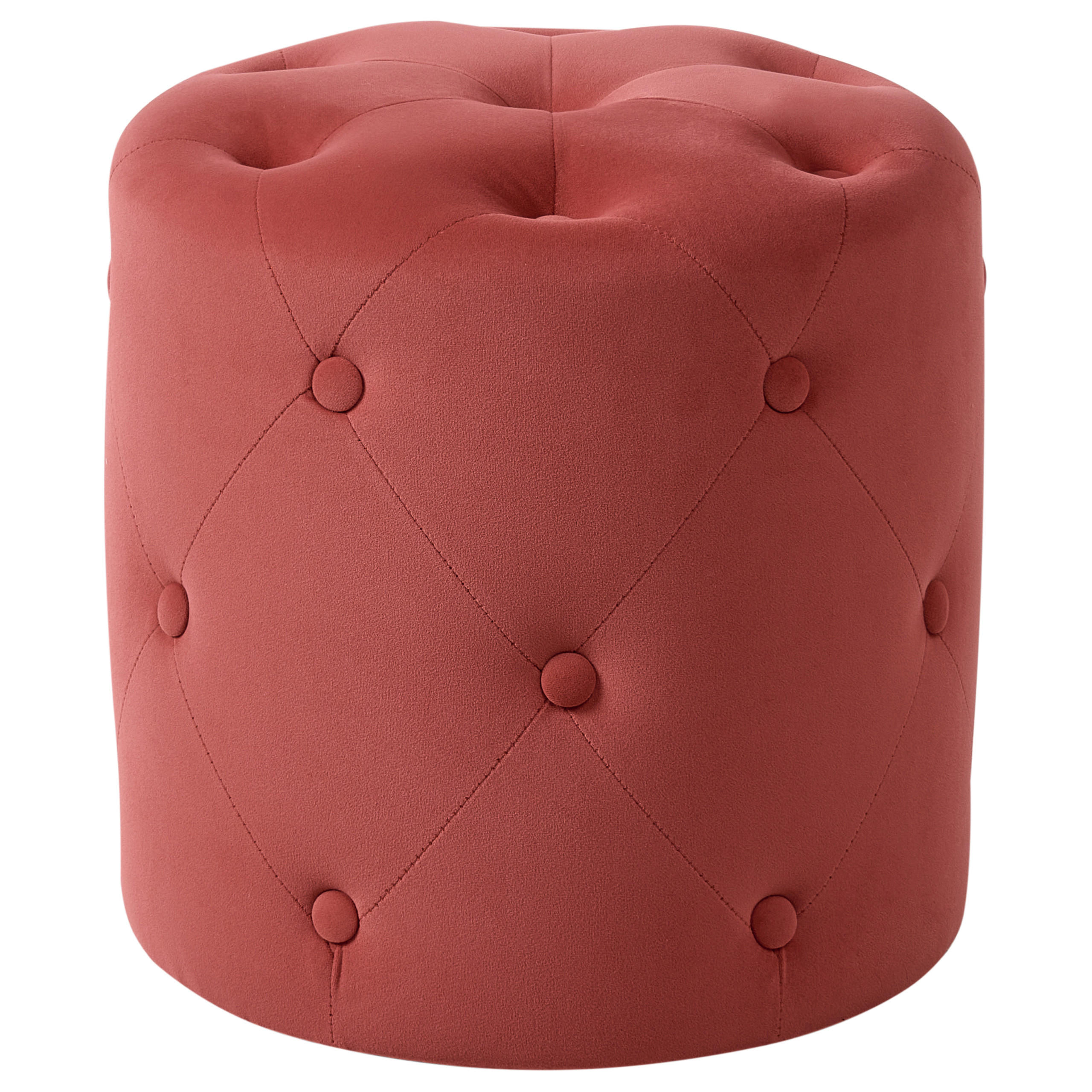 POUF Corolla 40/40/40 cm - Rot, Textil (40/40/40cm) - Beliani