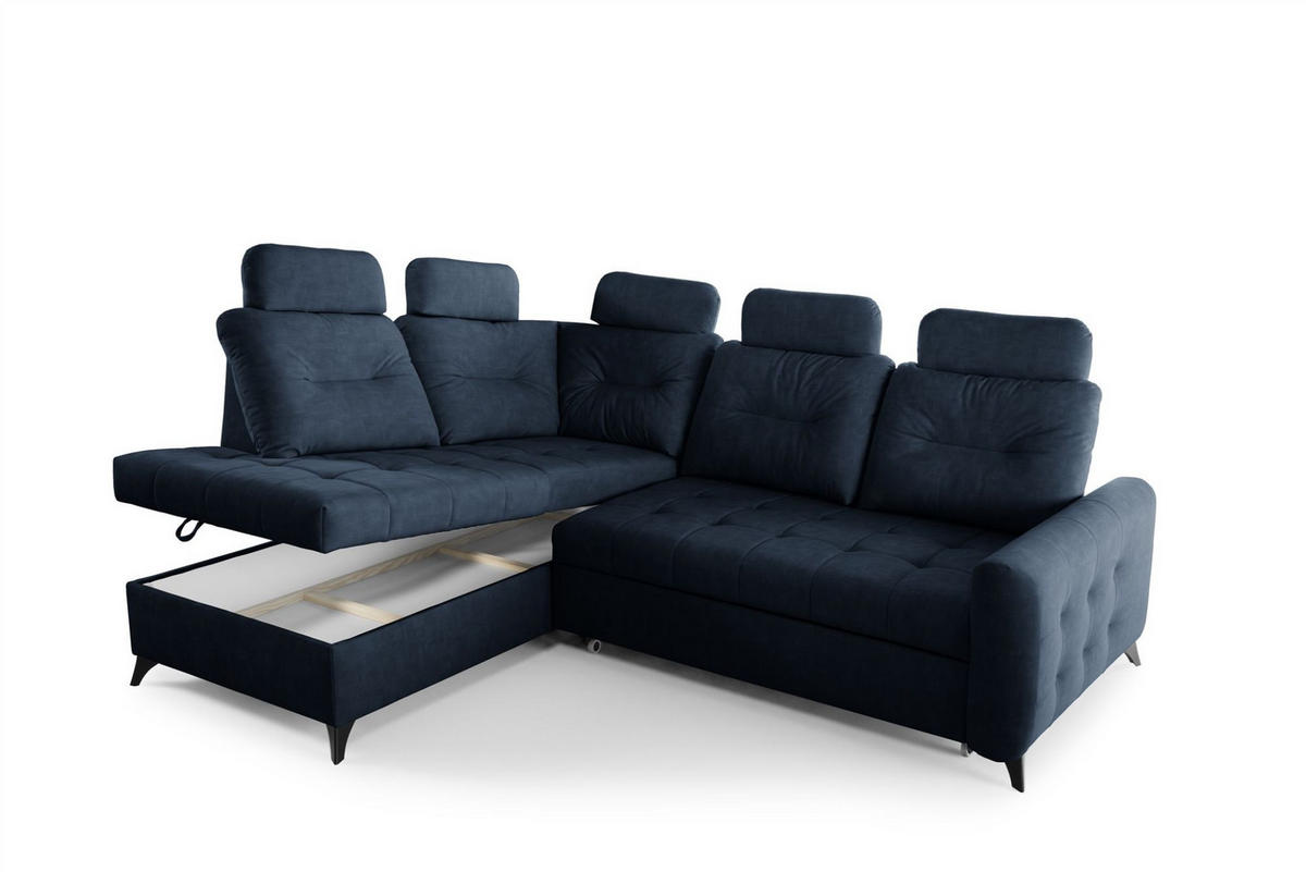 ECKSOFA Wendie - Dunkelblau, Holzwerkstoff/Textil (200/250cm) - Fun Möbel