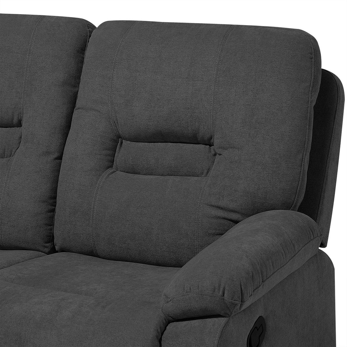 3-SITZER-SOFA Polsterbezug Dunkelgrau Bergen - Dunkelgrau, Textil (204/101/73cm) - Beliani