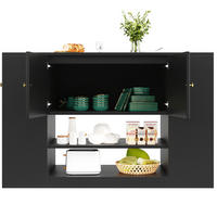 KÜCHENINSEL 140/40/90 cm in Schwarz mit klappbarer Tischplatte und viel Stauraum - Schwarz, Holzwerkstoff (140/90/70cm) - Flora Grace