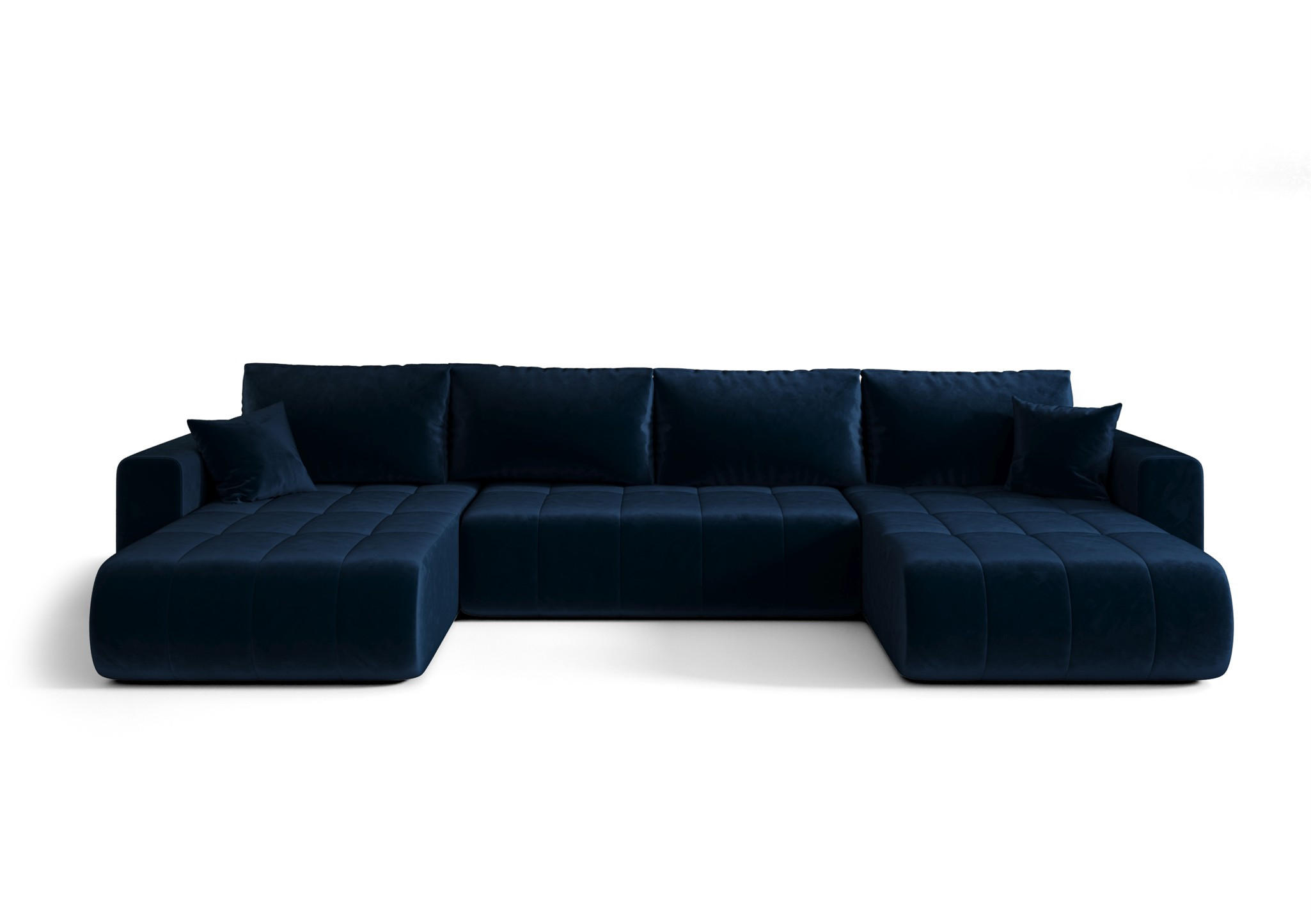 WOHNLANDSCHAFT Camila In Monolith - Blau, Holzwerkstoff/Textil (384/85/175cm) - Fun Möbel