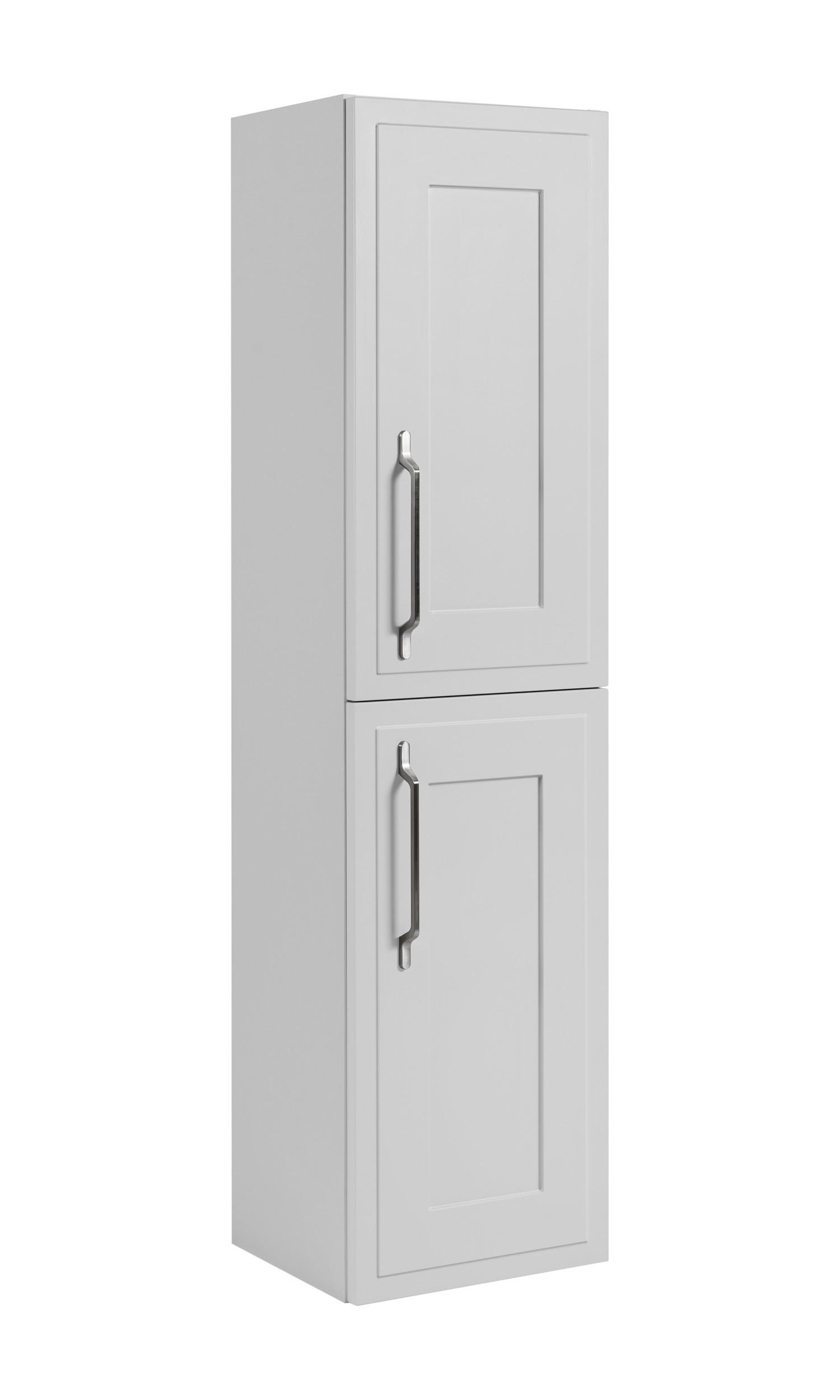 BADEZIMMERSCHRANK, weiß, 35 x 136 x 27 cm, silberner Griff - Silberfarben/Weiß, Holzwerkstoff/Metall (35/136/27cm) - 3XE LIVING