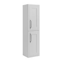 BADEZIMMERSCHRANK, weiß, 35 x 136 x 27 cm, silberner Griff - Silberfarben/Weiß, Holzwerkstoff/Metall (35/136/27cm) - 3XE LIVING