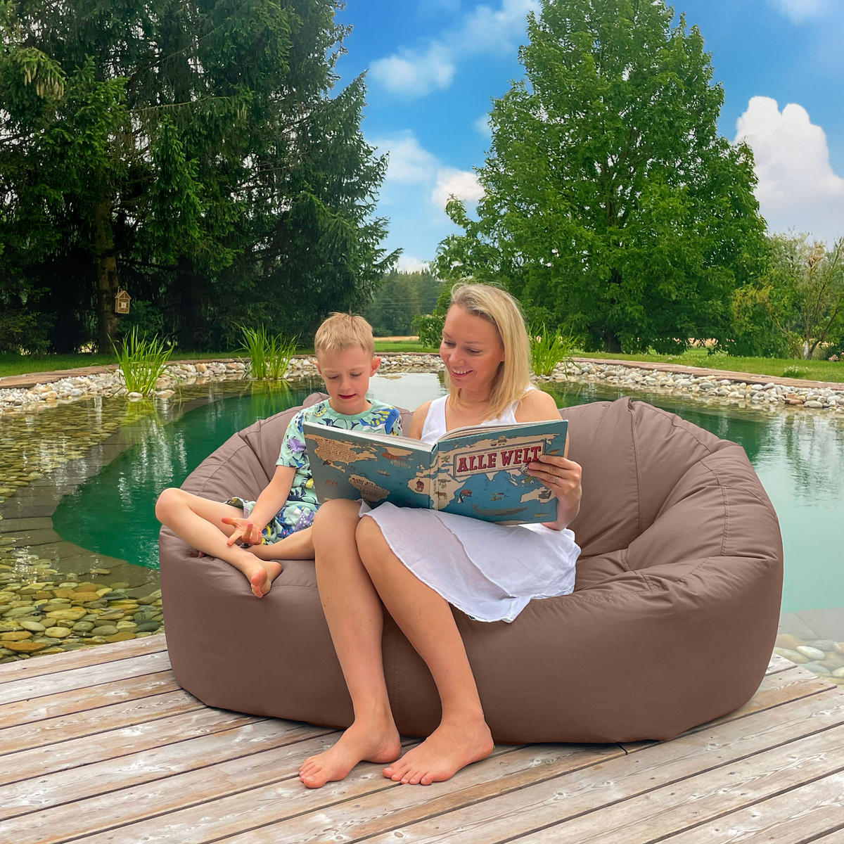 SITZSACK SOFA Lounge hellbraun für Indoor und Outdoor - Hellbraun, Textil (1600/60/1000cm) - Bruni