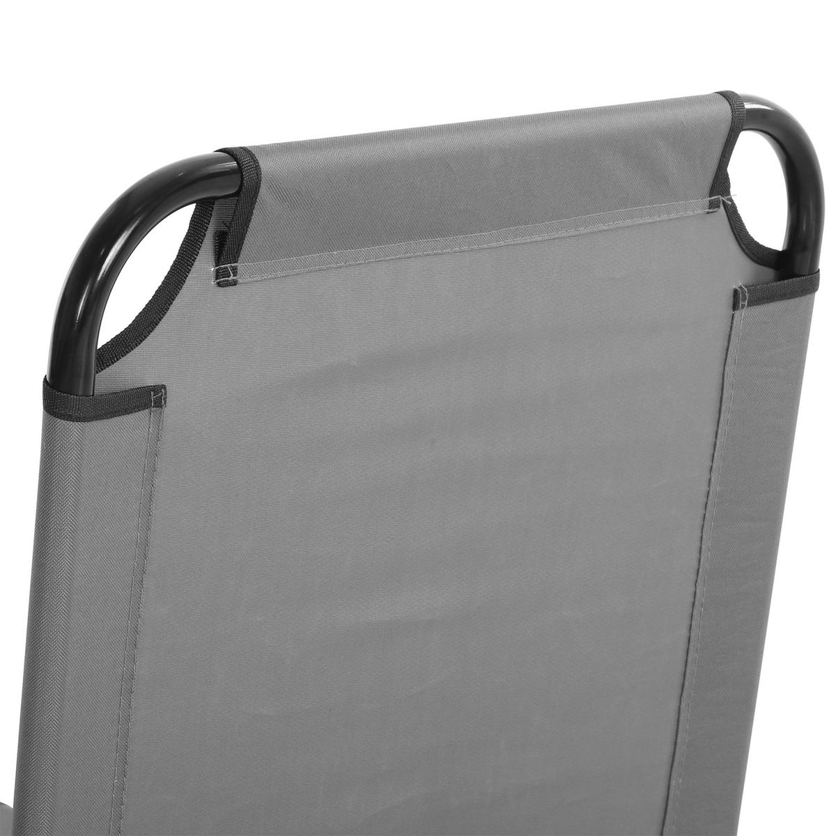 SONNENLIEGE aus Stahl 188x56x28 cm in Grau mit verstellbarer Rückenlehne - Grau, Metall (56/28/188cm) - Modfu