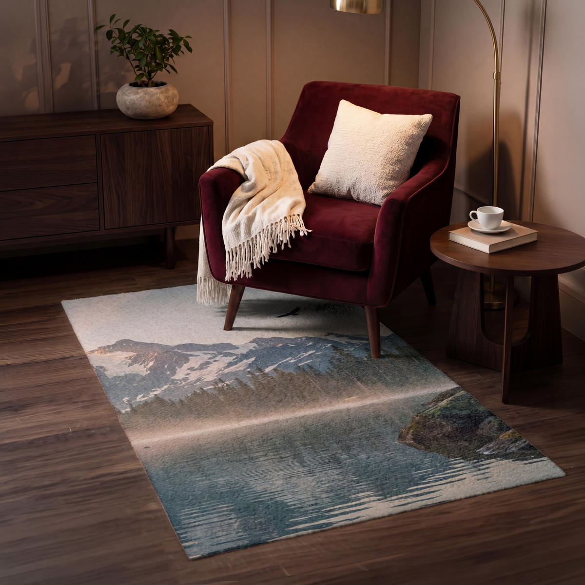 KOBERCE - Hory - Voda - Stromy - 80x120 cm - viacfarebná, textil/plast (80/0.4cm) - OnlyWow