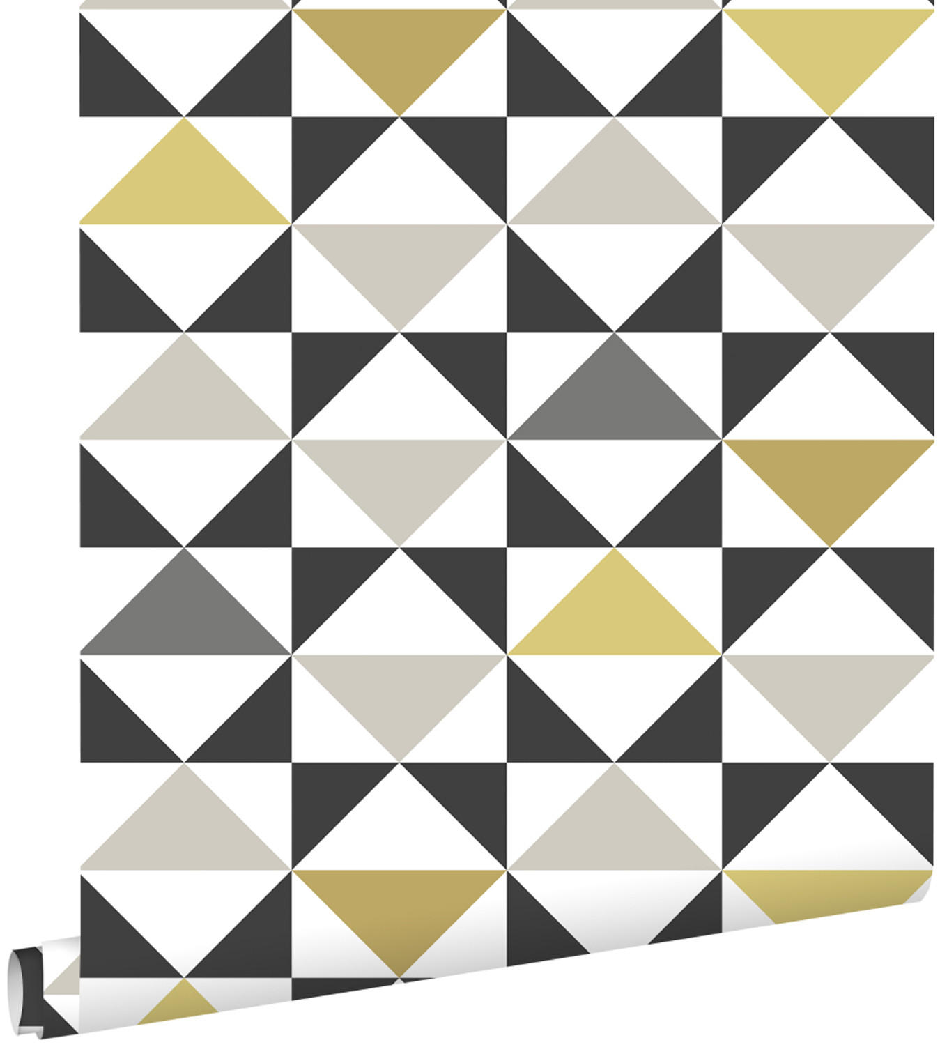 TAPETE grafische Dreiecke 53 cm x 10.05 m - Gelb, Papier (53/1000cm) - ESTAhome