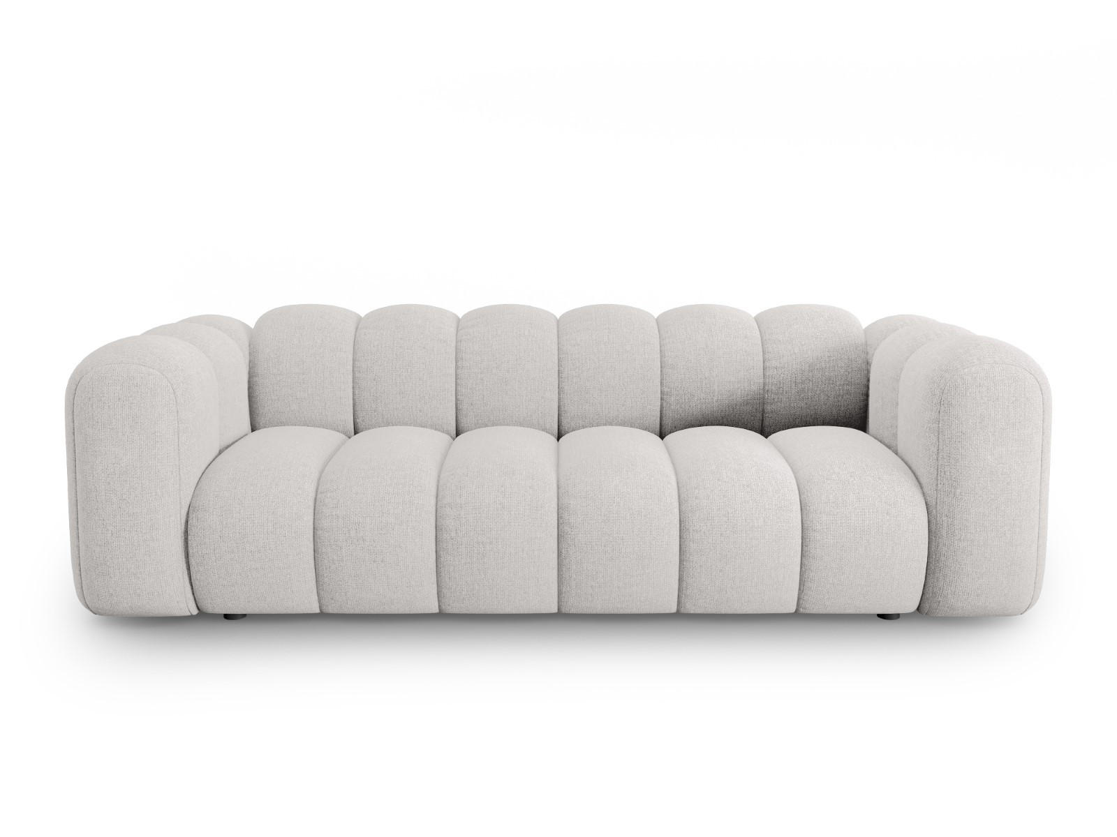 SOFA Lupine aus Chenille-Stoff hellgrau 3 Sitzplätze - Hellgrau, Textil (95/70/230cm) - Micadoni