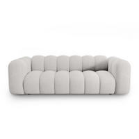SOFA Lupine aus Chenille-Stoff hellgrau 3 Sitzplätze - Hellgrau, Textil (95/70/230cm) - Micadoni