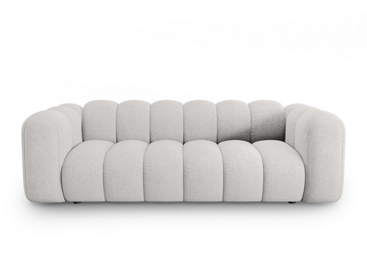 SOFA Lupine aus Chenille-Stoff hellgrau 3 Sitzplätze - Hellgrau, Textil (95/70/230cm) - Micadoni