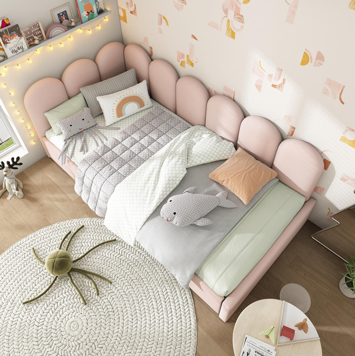 POLSTERBETT 90/200 cm Rosa aus Samt mit 2 Schubladen - Rosa, Textil (90/200cm) - OKMYHOME