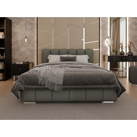POLSTERBETT Zaira 160x200cm – Elegantes Polsterbett für modernen Wohnstil , Taschenfederkernmatratze Pocket (19cm), grau - Grau, Holz (160/200cm) - Homesy