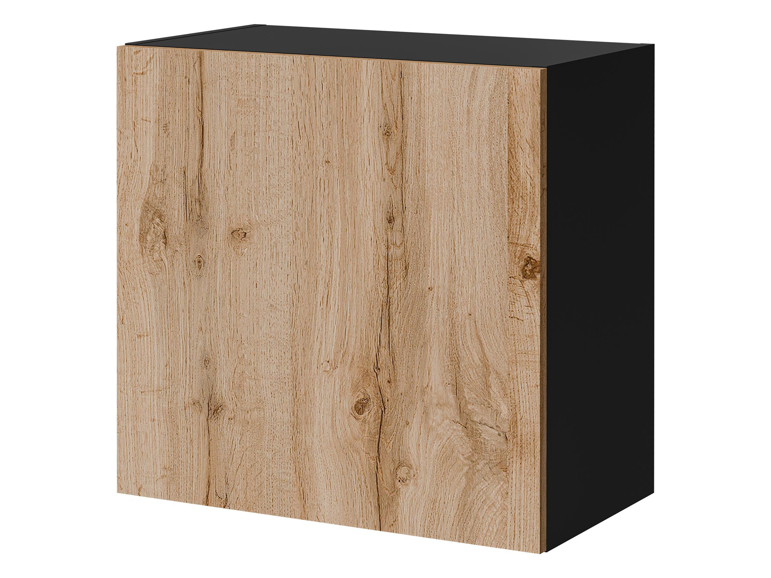 HÄNGEVITRINE Capital Quadrat - Eiche Wotan/Schwarz, Holzwerkstoff (50/50/30cm) - MIRJAN24