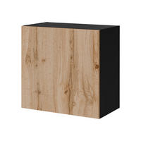 HÄNGEVITRINE Capital Quadrat - Eiche Wotan/Schwarz, Holzwerkstoff (50/50/30cm) - MIRJAN24