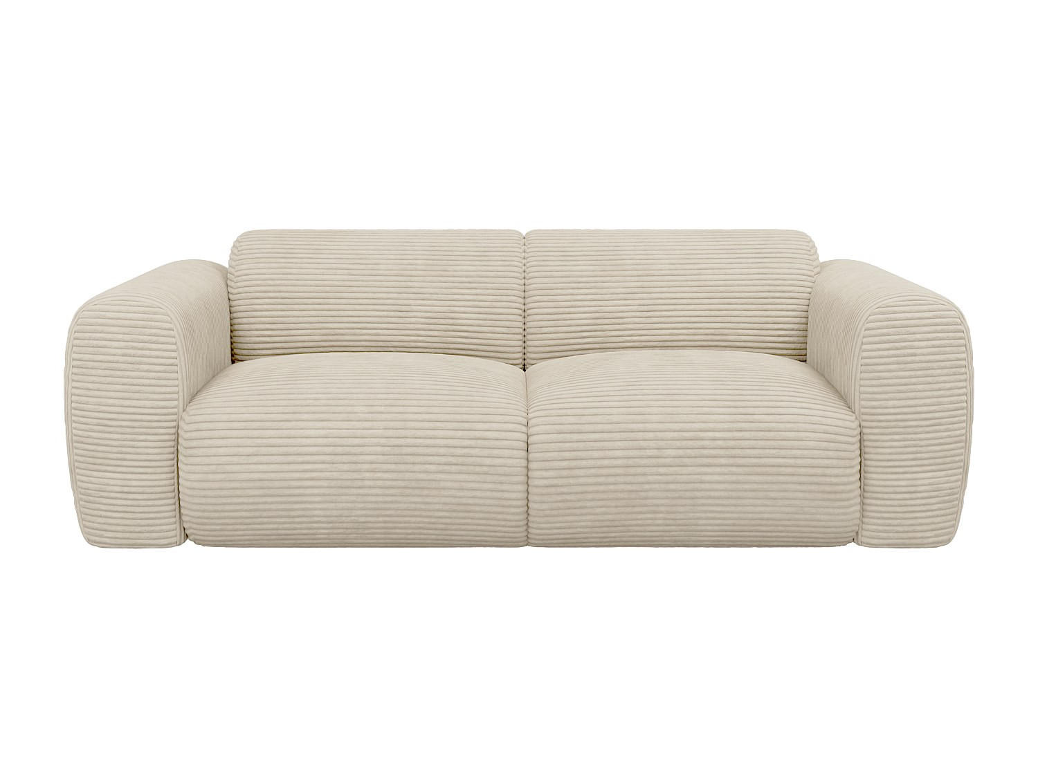 SOFA ohne Schlafmöglichkeit - 3 Personen - Samt, Stoff - Beige - - Beige, Textil (205/73/97cm) - Vente-Unique