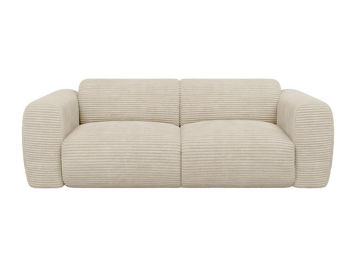 SOFA 3-Sitzer - Cord - Beige - POGNI - Beige, Textil (205/73/97cm) - Vente-Unique