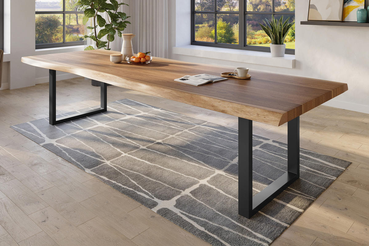 ESSTISCH TITAN - Beige/Schwarz, Holz (120/350/79cm) - SAM